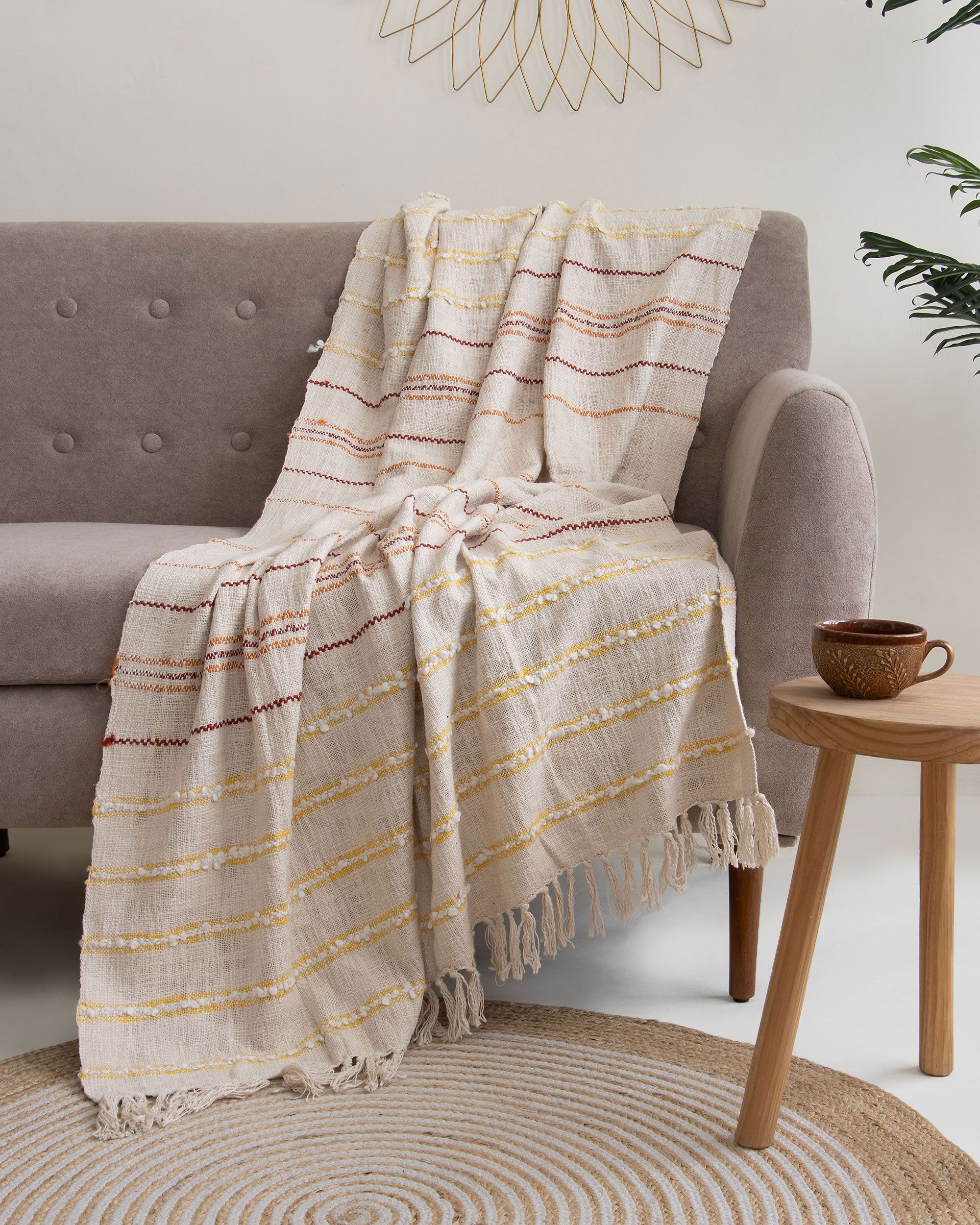 Organic Cotton Material Woven Throw Blanket